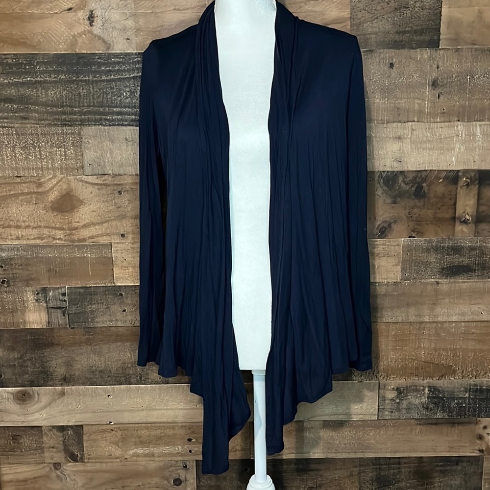 Ellen Tracy Dark Blue Open Front Cardigan Size Petite Small